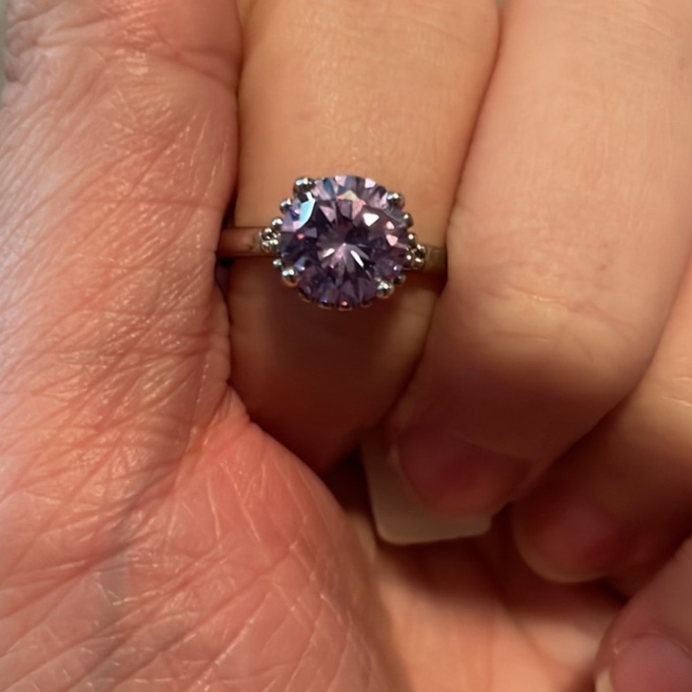 Size 8 purple stone ring
